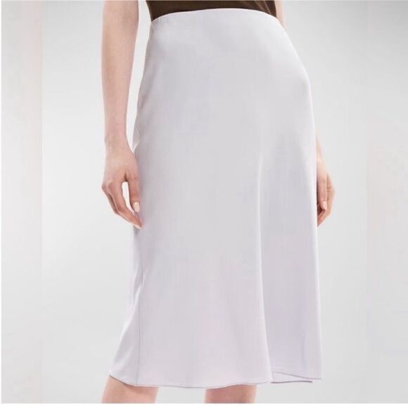 Theory NWT Silk Georgette Knee Length Slip Skirt in Hydrangea Large MSRP $325 - Picture 1 of 11